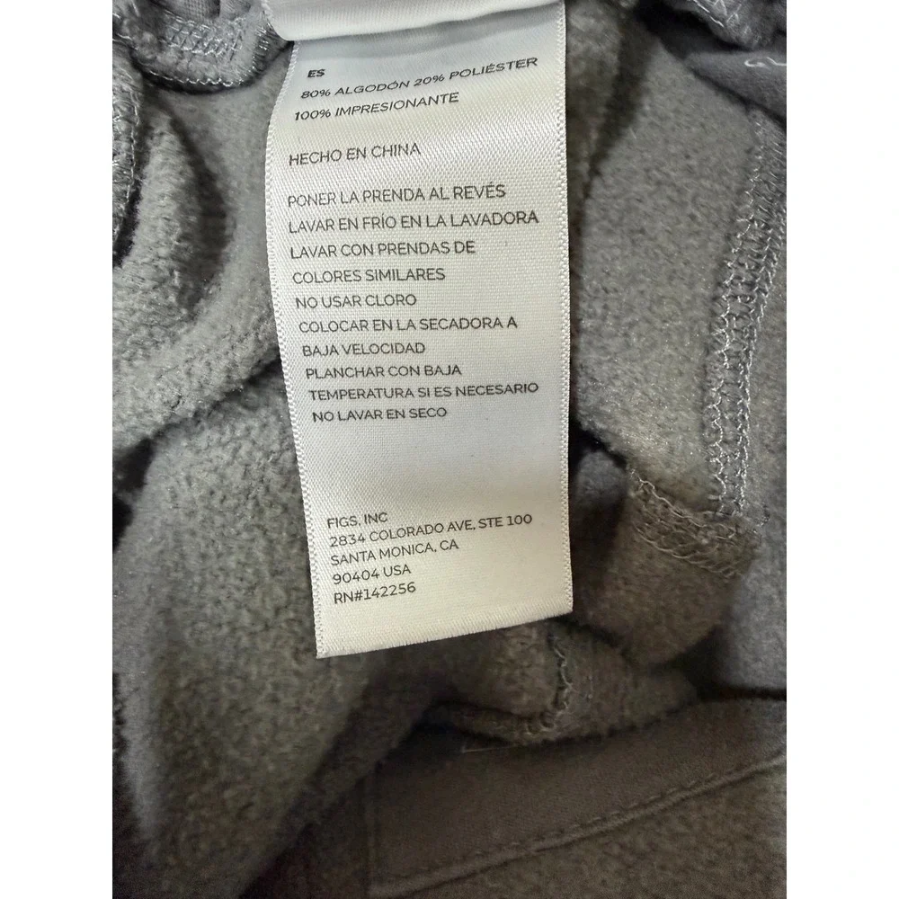 FIGS Essential‎ Jogger Sweatpants Mens Small Charcoal Gray Fleece Drawstring EUC